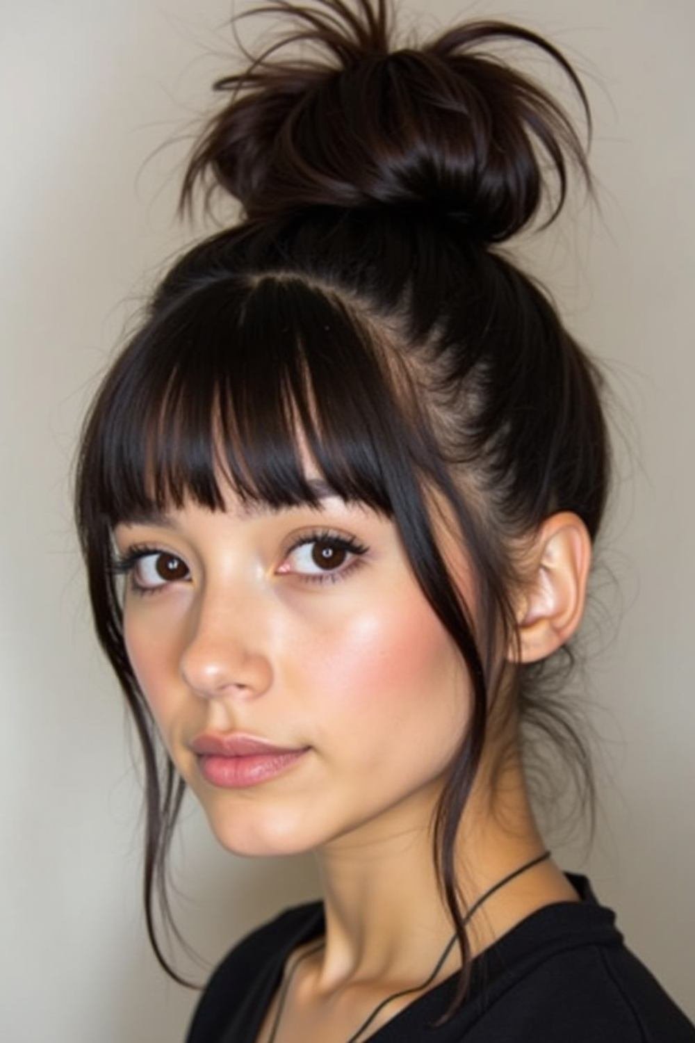 26 Elegant Bun with Bangs Hairstyle Ideas 2025 – Fashion Trend Hacks